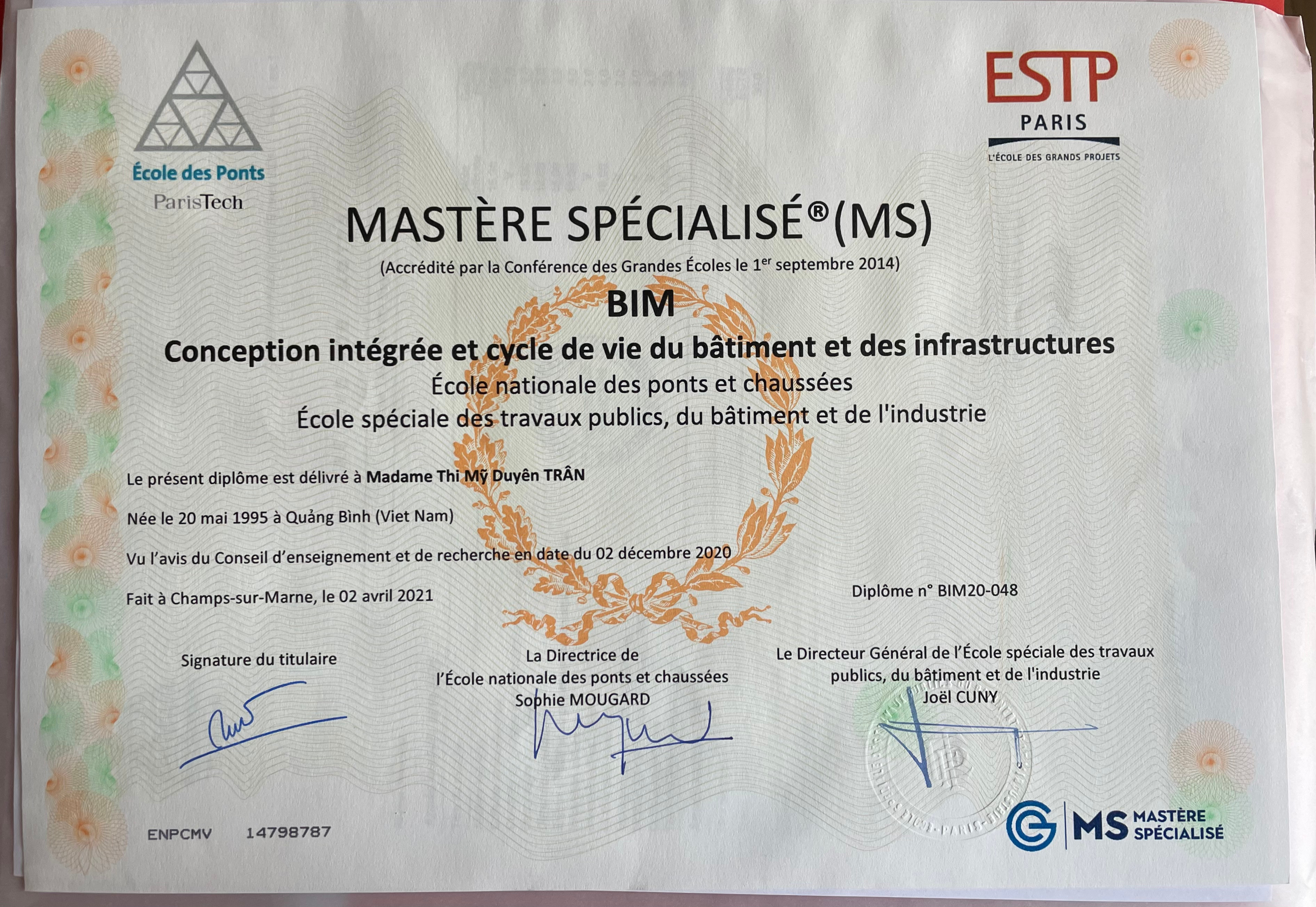 BIM master certificate